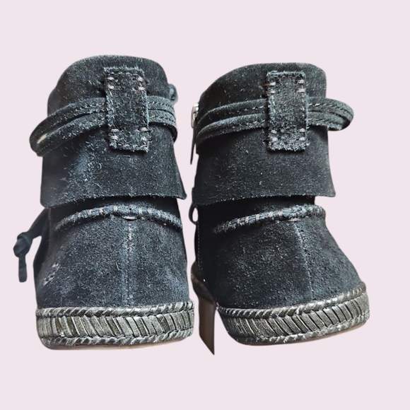 UGG Women's Reid Moc Black Suede Ankle Boots - Picture 4 of 5